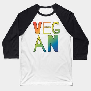 Vegan Rainbow Hand-drawn Baseball T-Shirt